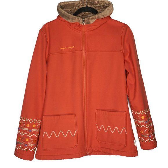 MAYA MAYA Women s Climate Control Embroidered Orange Slim Jacket Size L - Picture 1 of 14